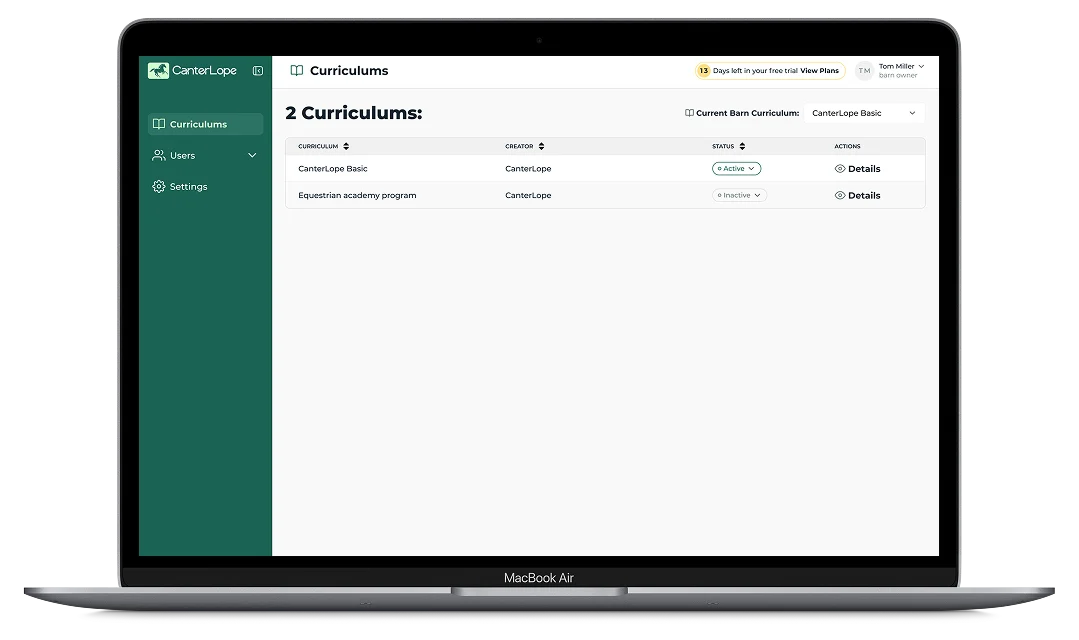 Barn Admin Panel | CanterLope - CanterLope